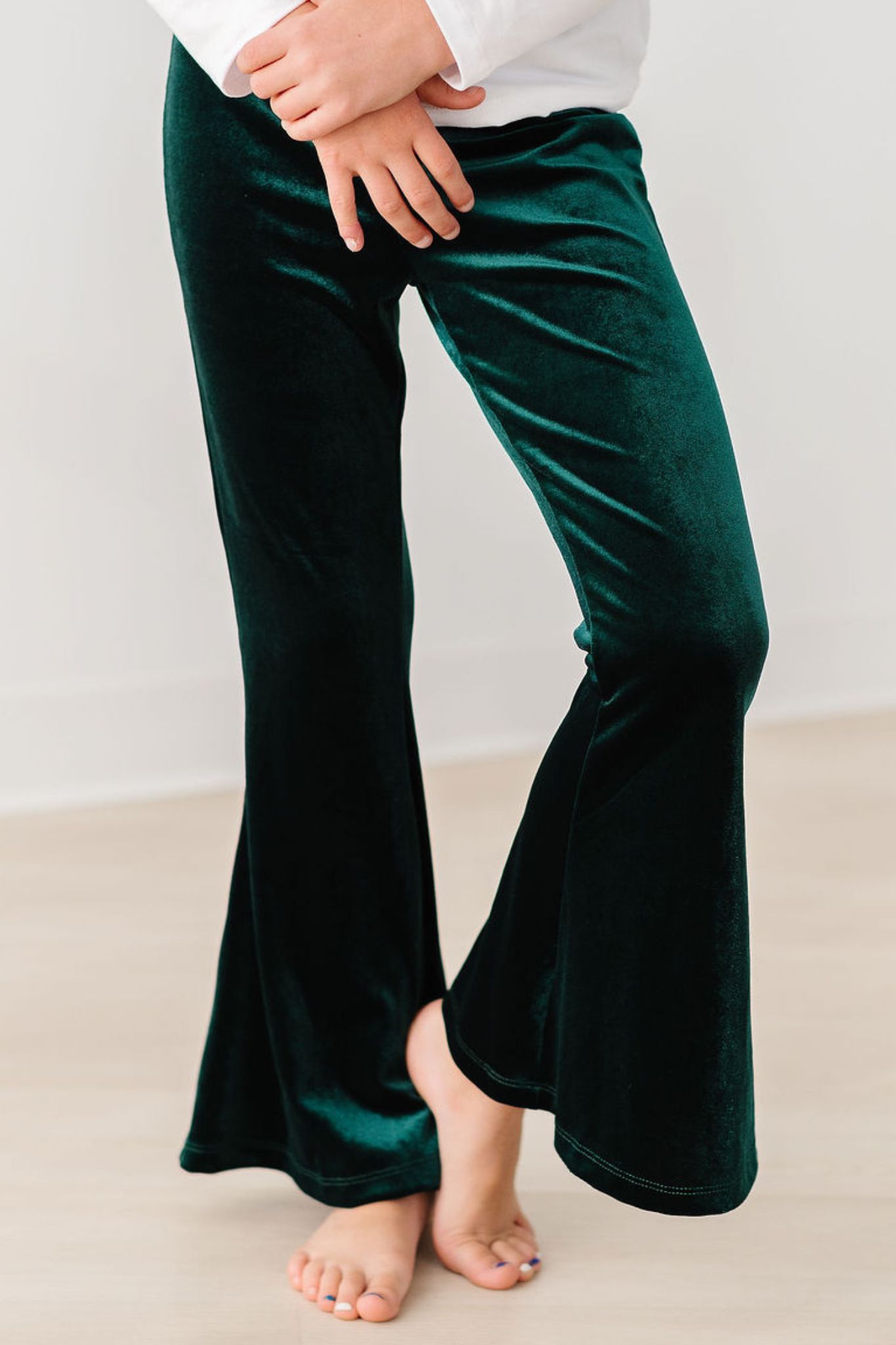 Green Velvet Bell Bottoms