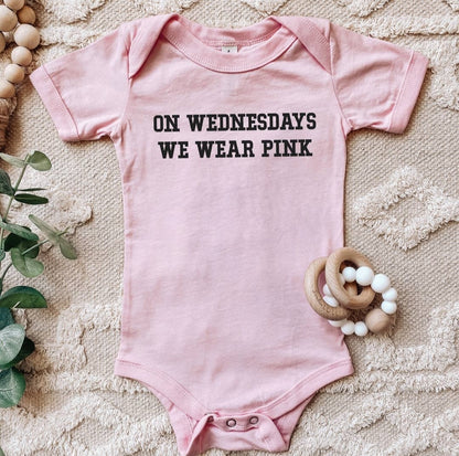 "On Wednesdays We Wear Pink" Onesie